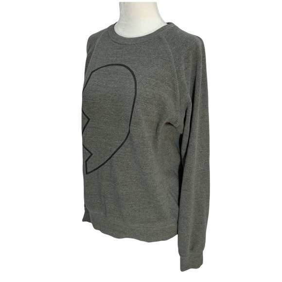Brunette - BITNB Grey Angel Wing Cree Neck Sweatshirt Grey M - Picture 4 of 9